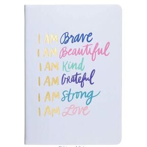 Journal Notebook, Lined Pages, Flexible Designer Cover with Inspiring Quote-Blue